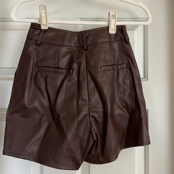NWT Brown leather shorts - Picture 2 of 3